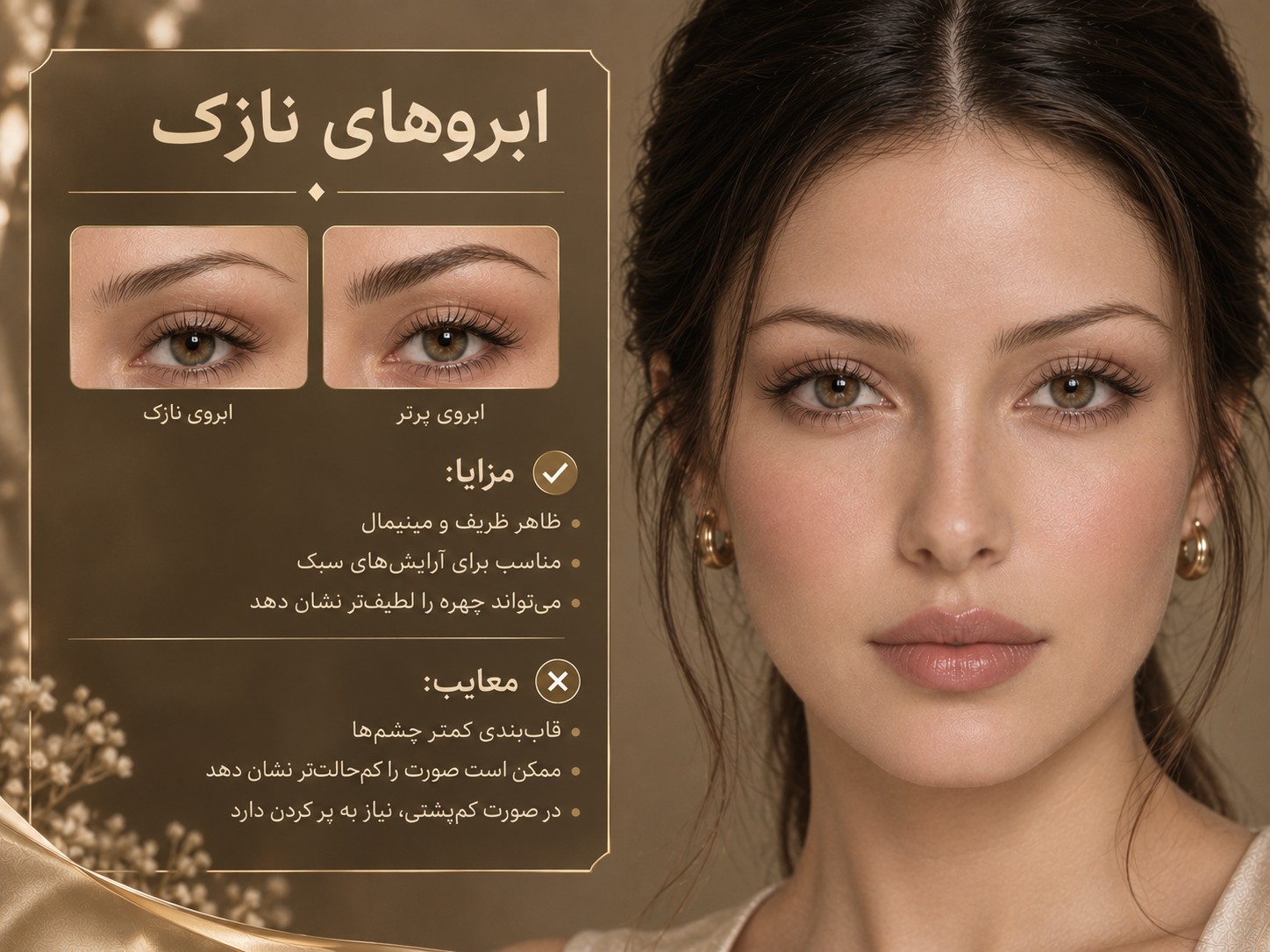 ابروی نازک و ظریف زنانه با فرم مرتب و طبیعی